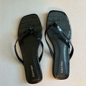 Calvin Klein Glossy Black Women's Sandals